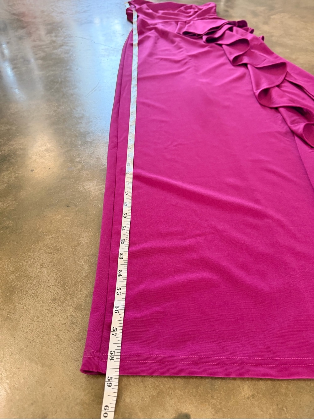 Faeriesty Magenta One Shoulder Ruffle Maxi Dress Size Small - Picture 7 of 16